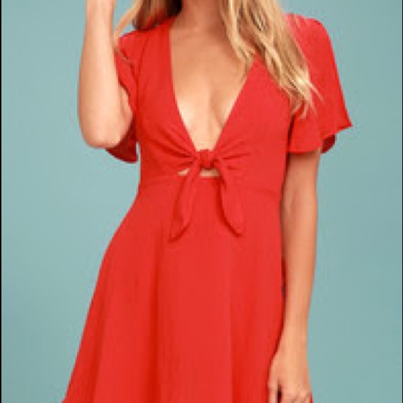 Sea Day Red Skater Dress - Picture 1 of 1